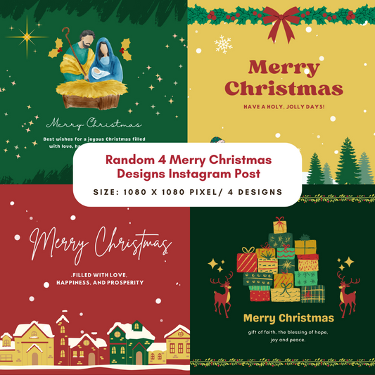 Random 4 Merry Christmas Design Instagram Post